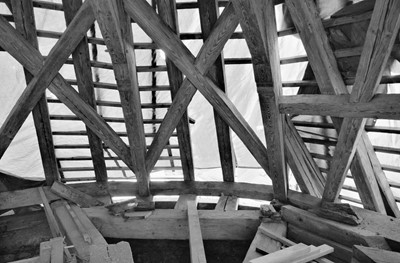The timber roof over the Loreto church is restored